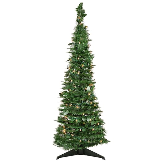 4Ft Pre-Lit Green Tinsel Pop-Up Artificial Christmas Tree, Clear Lights By Northlight | 4 ft | Michaels®